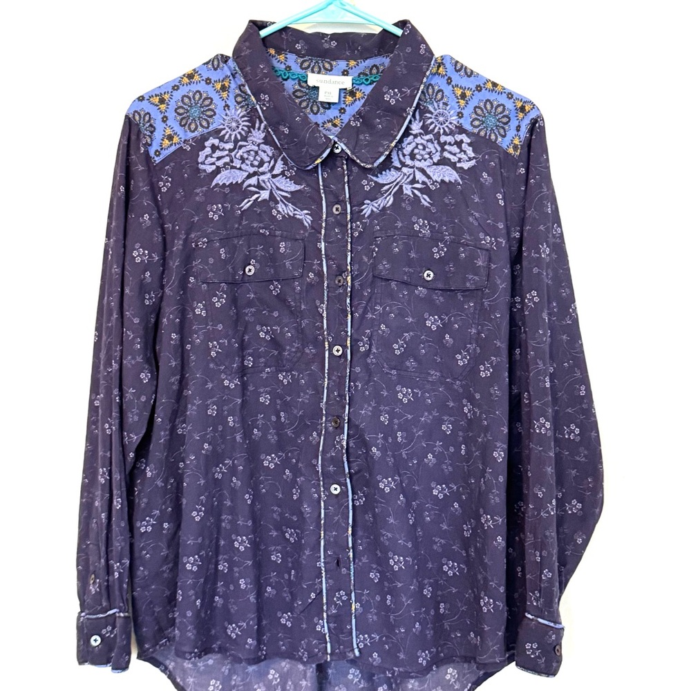 Sundance Blue Floral/Embroidered Western Shirt